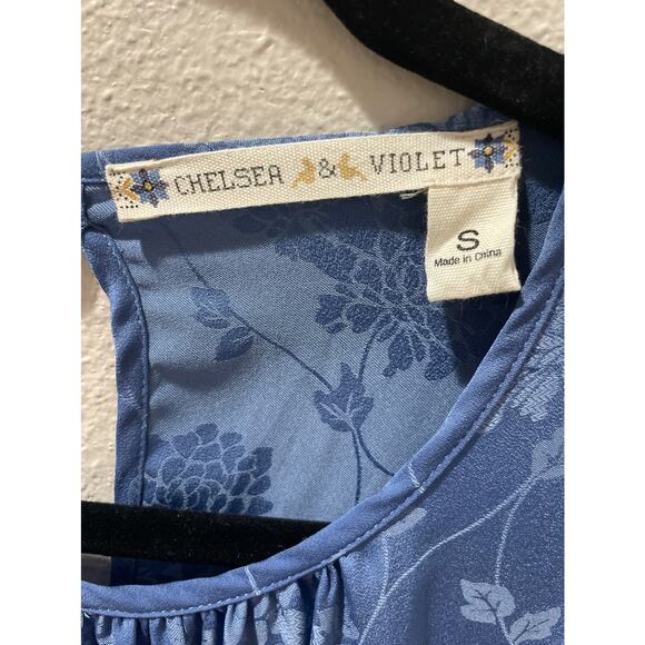 CHELSEA & VIOLET Blue Tiered Maxi Dress Size S - Picture 6 of 10